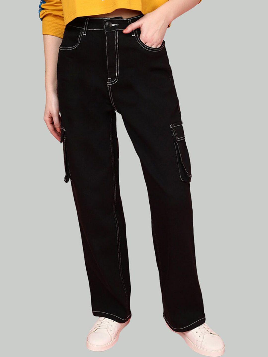 JUNEBERRY Women Original Straight Fit High-Rise Cotton Stretchable Jeans