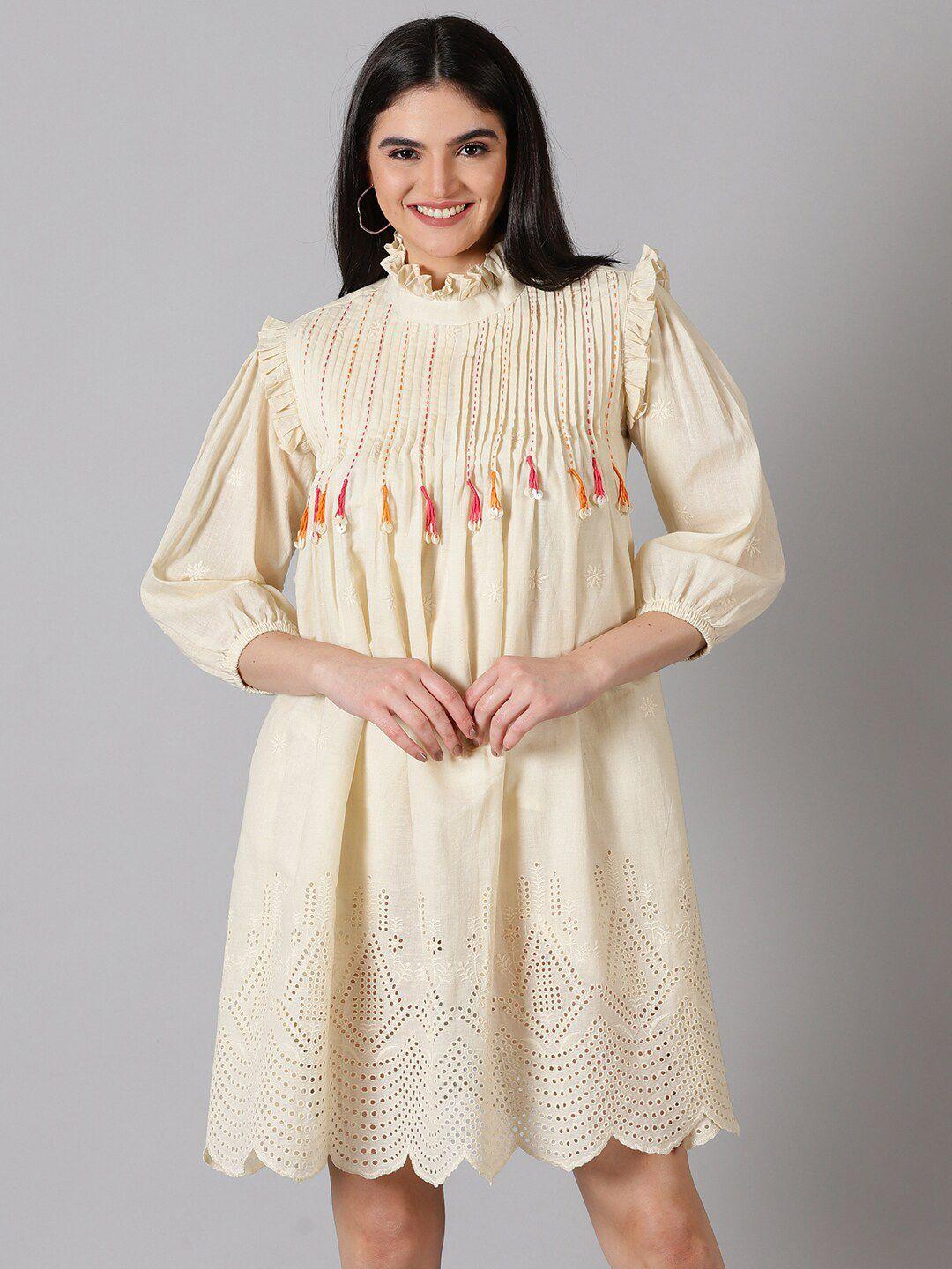 jilmil-embroidered-pin-tuck-yoke-design-high-neck-schiffli-gathered-cotton-a-line-dress