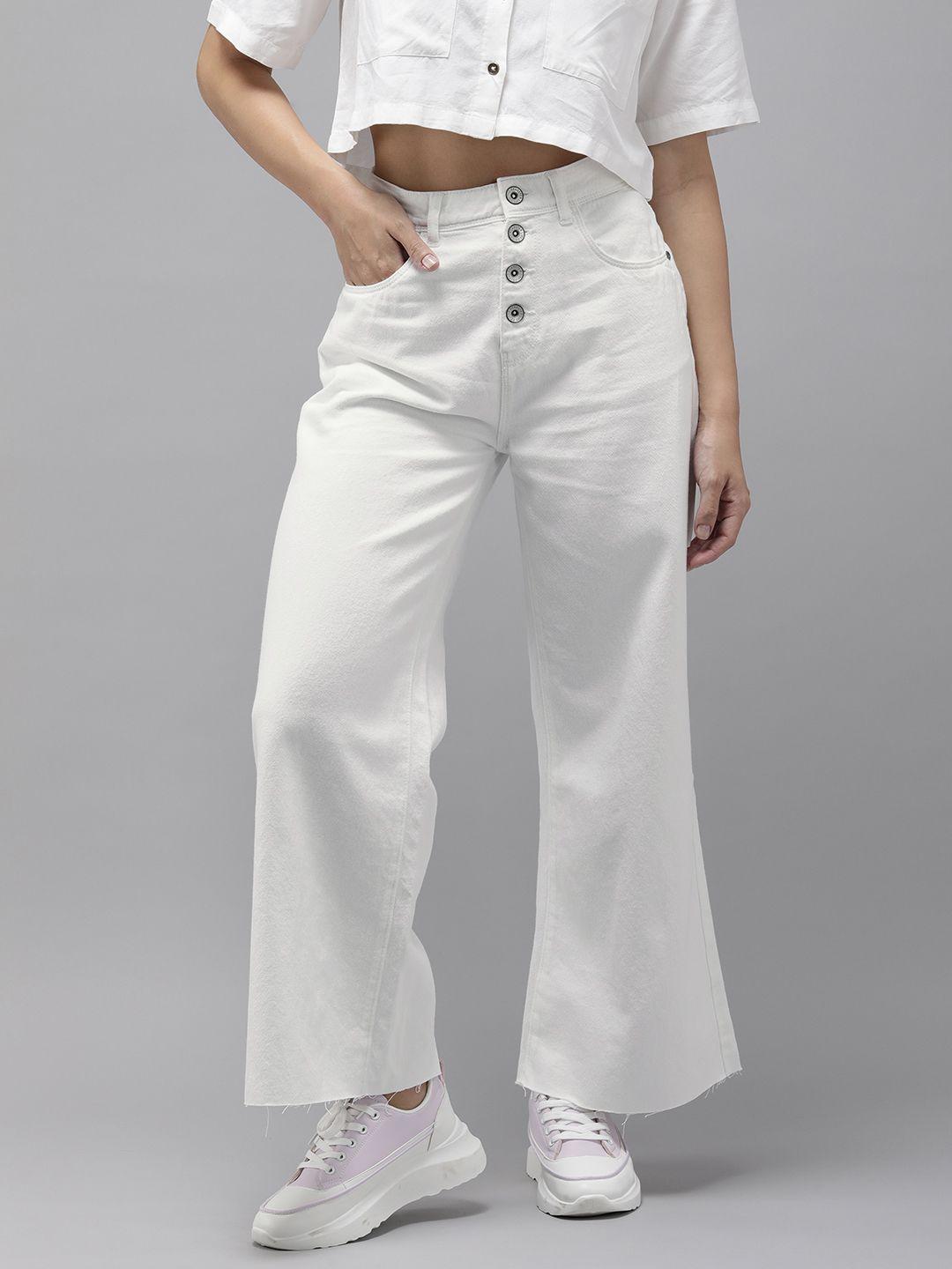 Roadster Wide Leg High-Rise Pure Cotton Jeans