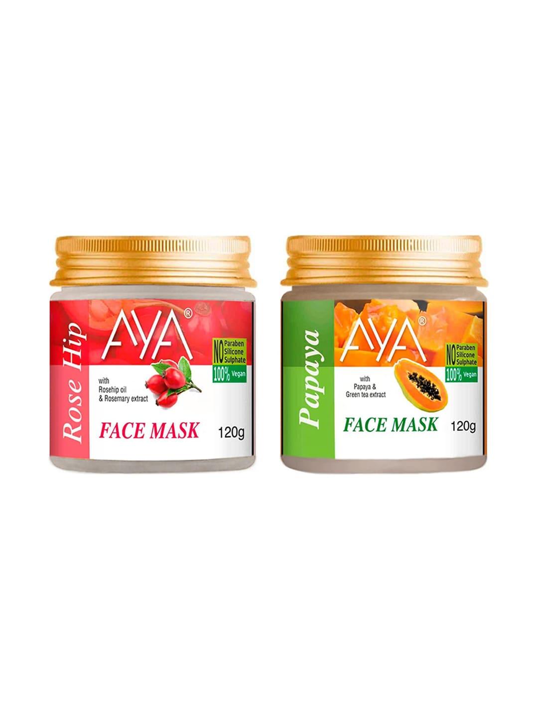 AYA Set Of 2 Rosehip & Papaya Face Mask - 120g Each