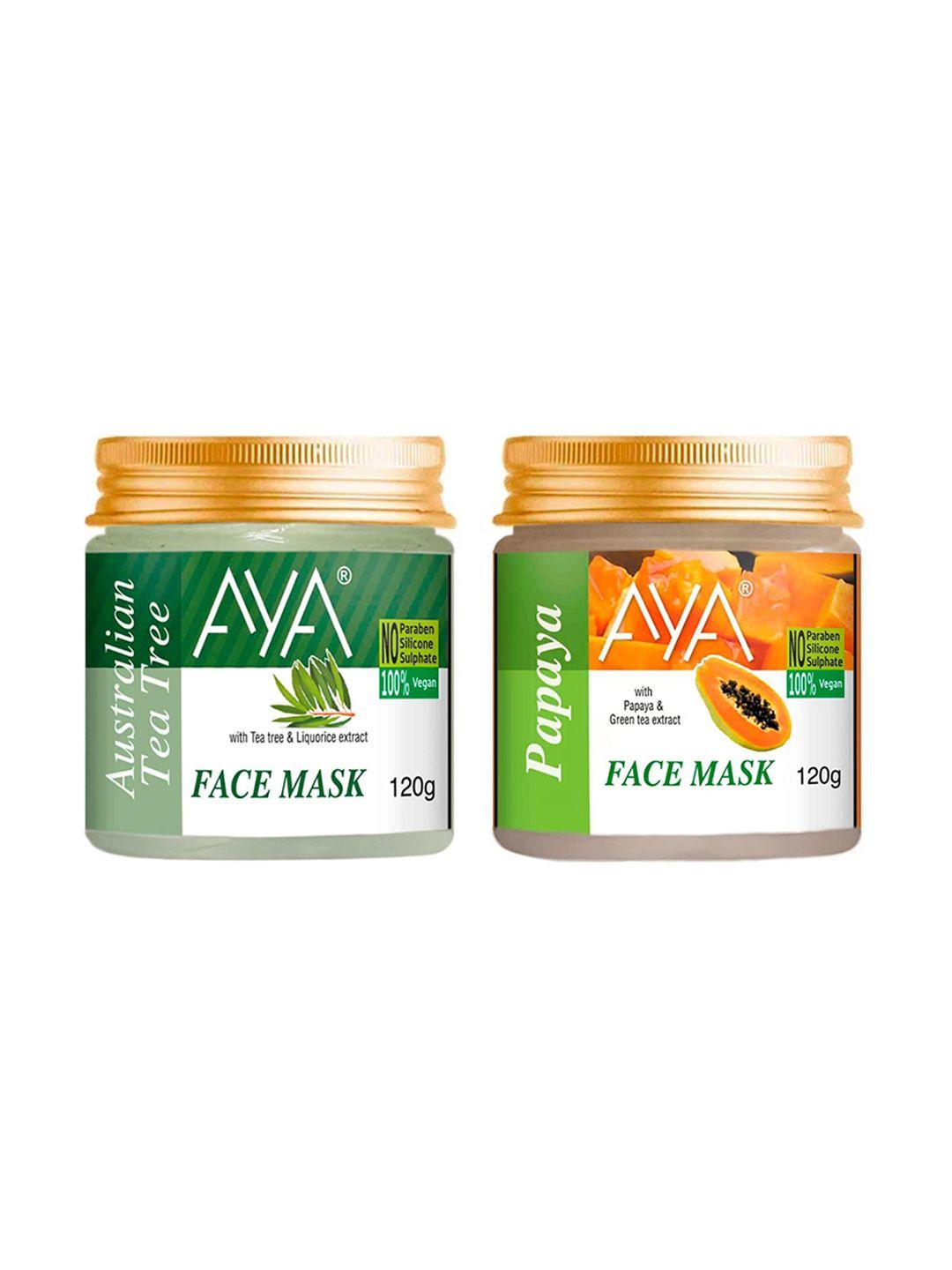 AYA Set Of 2 Papaya & Tea Tree Face Mask 120 g Each