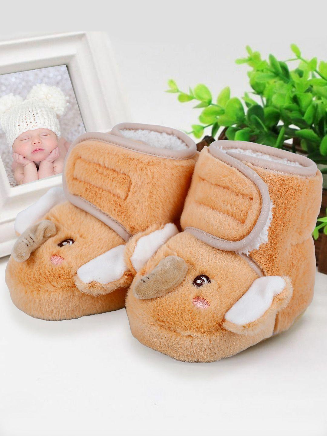Baby Moo Infants Self Design Pure Wool Anti-Slip Booties