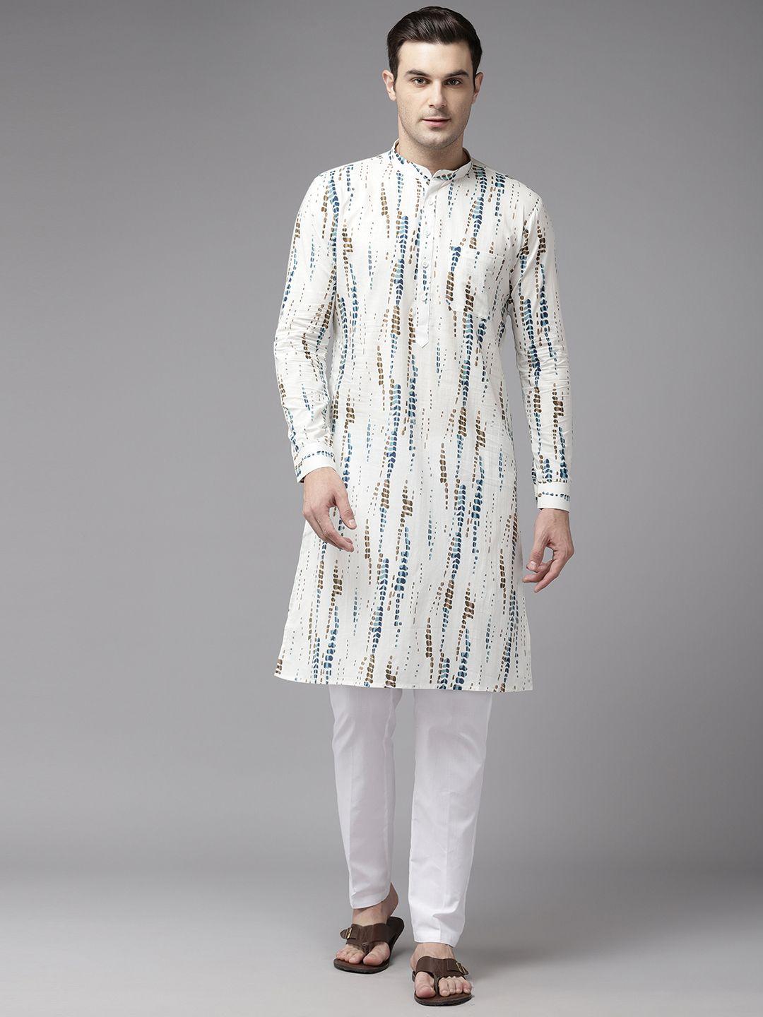 see-designs-men-printed-mandarin-collar-pure-cotton-kurta-with-pyjamas