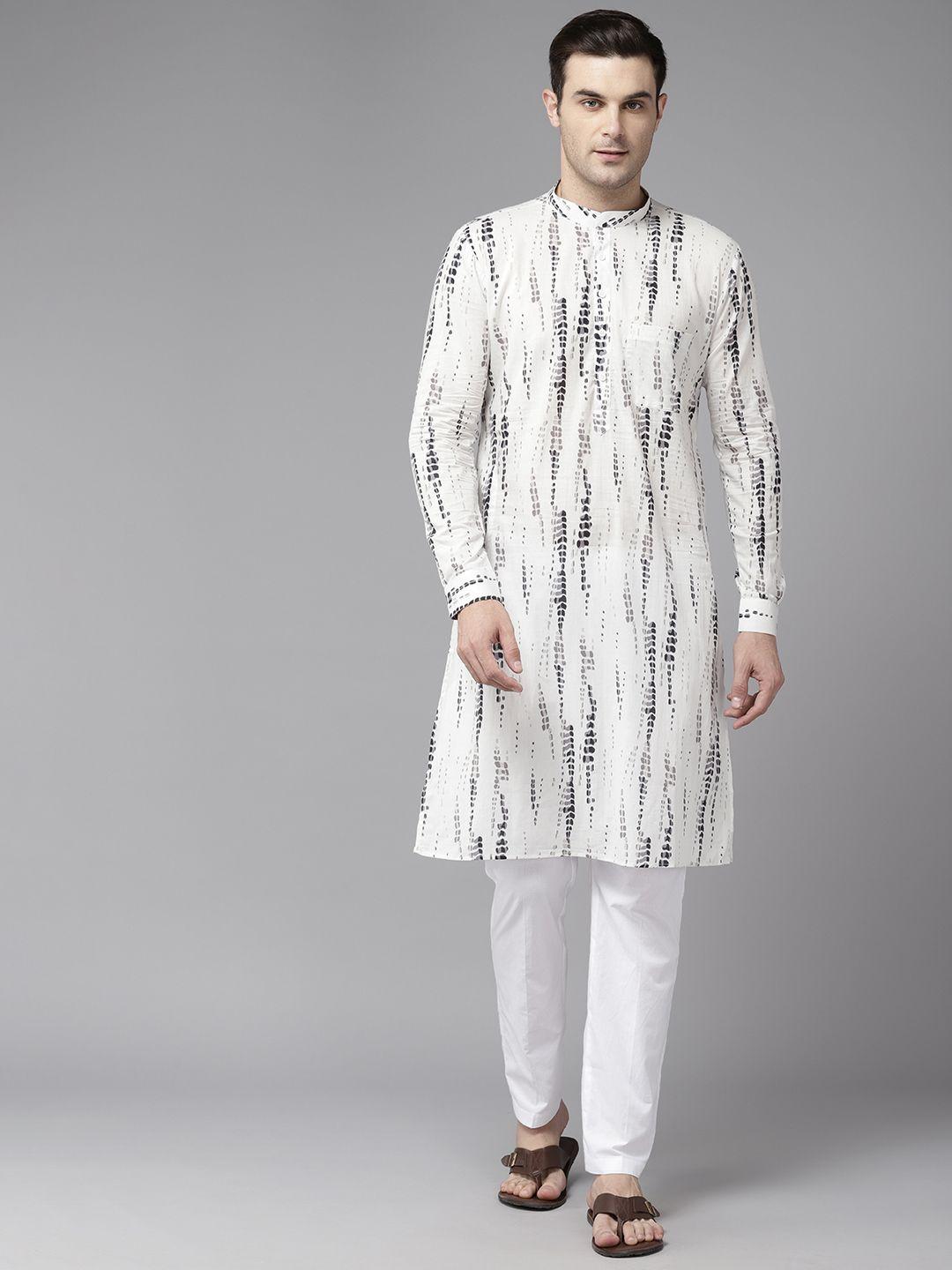 See Designs Men Printed Mandarin Collar Pure Cotton Kurta with Pyjamas