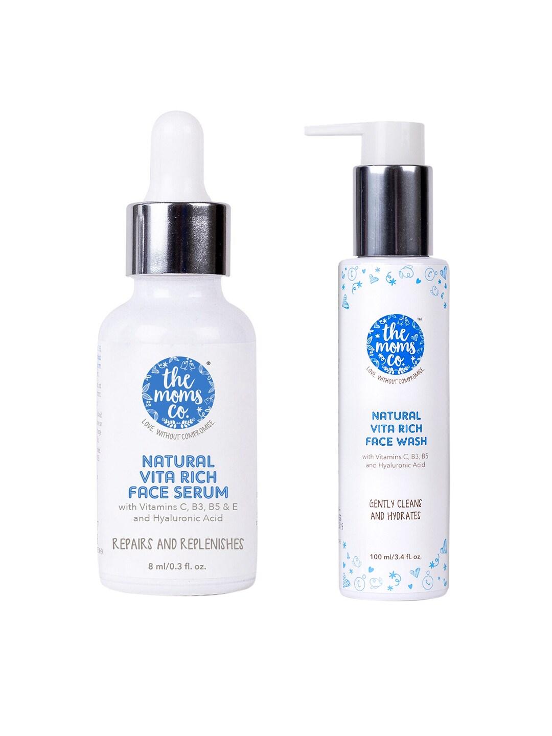 The Moms Co. Set of Natural Vita Rich Face Wash - 100 ml & Face Serum - 8 ml