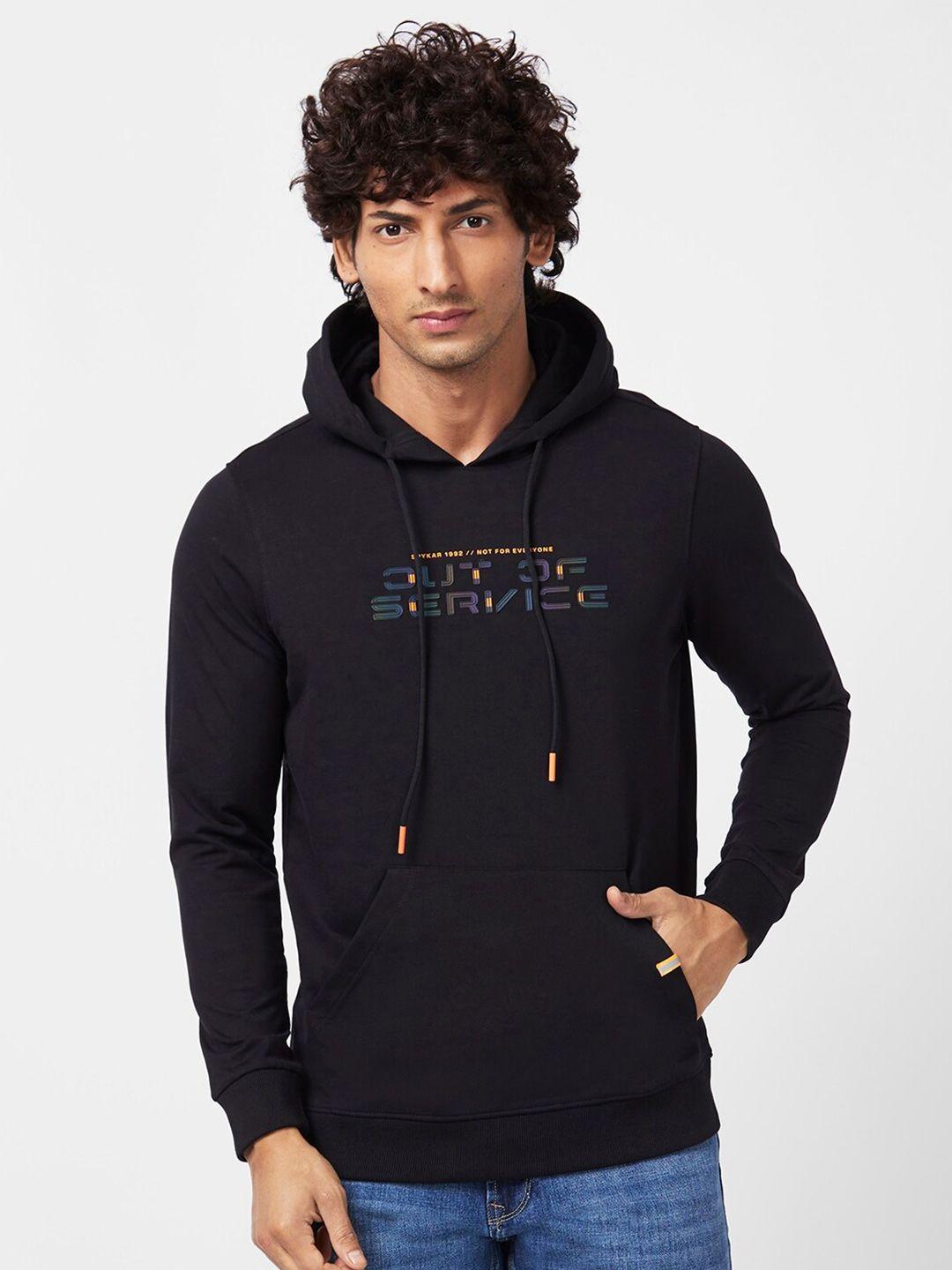 spykar-typography-printed-hooded-sweatshirt