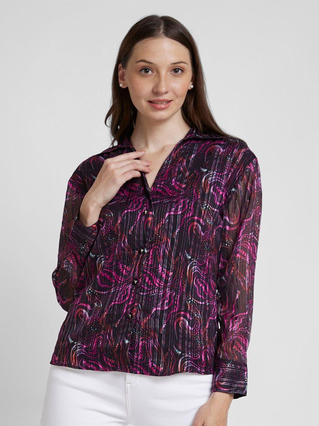spykar-plus-size-classic-slim-fit-abstract-printed-opaque-printed-casual-shirt
