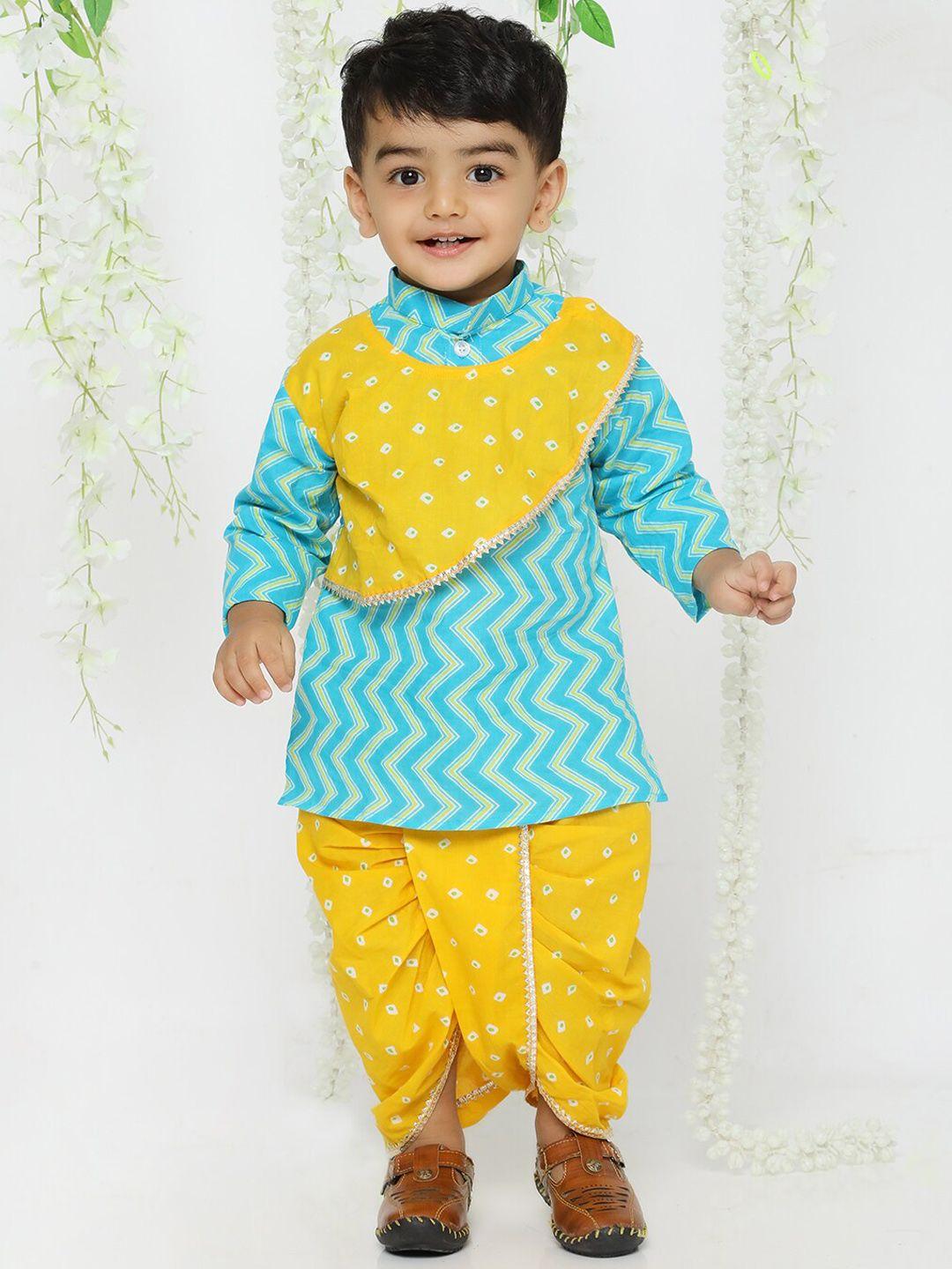 kid1-boys-chevron-printed-pure-cotton-kurta-with-dhoti-pants