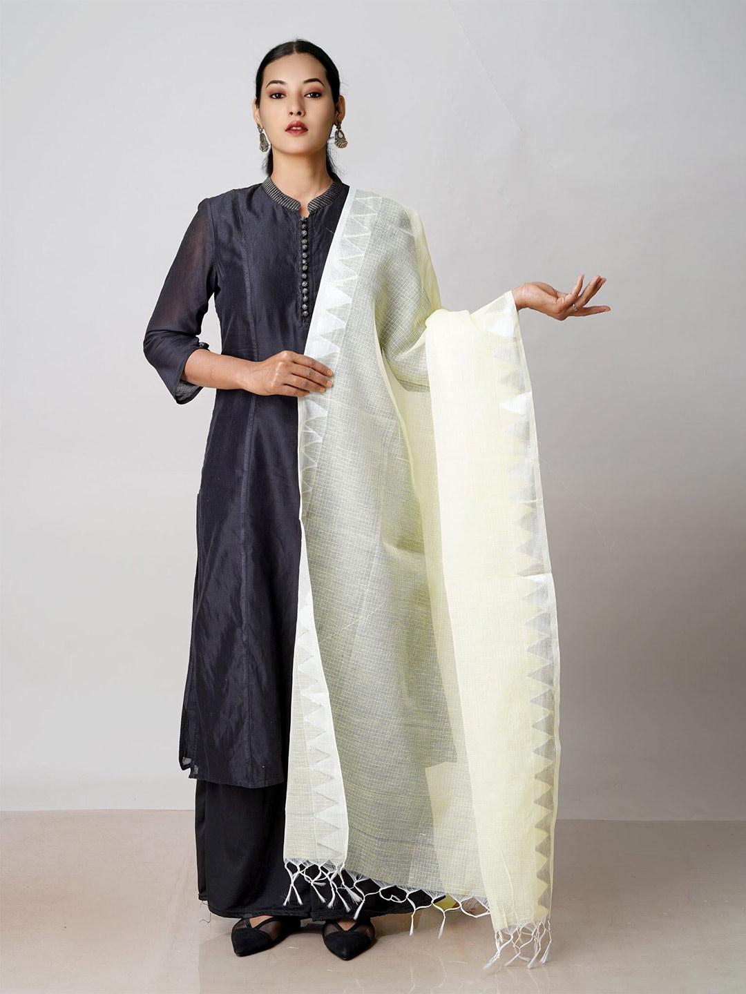 Unnati Silks Woven Design Pure Cotton Dupatta with Zari