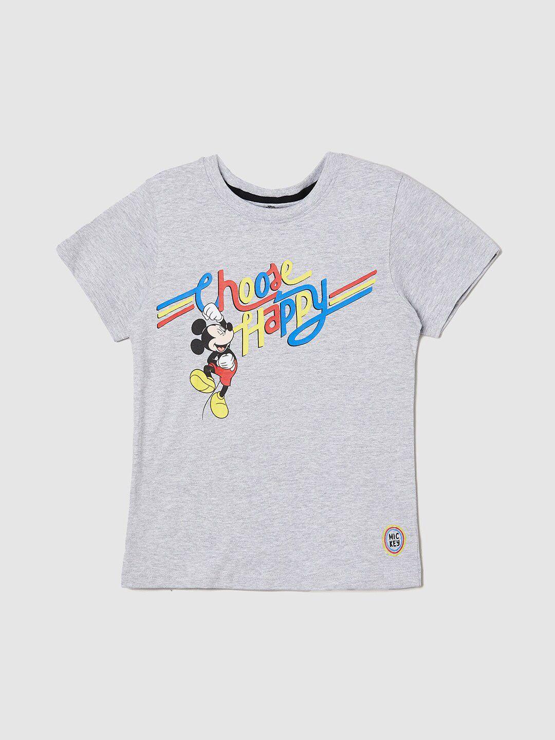 max Boys Mickey Mouse Printed Cotton T-shirt