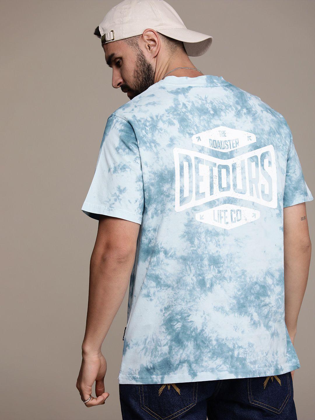 The Roadster Life Co. Tie & Dyed Printed Pure Cotton T-shirt