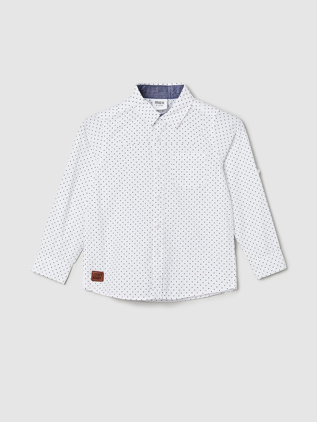 max Boys Polka Dots Printed Pure Cotton Casual Shirt