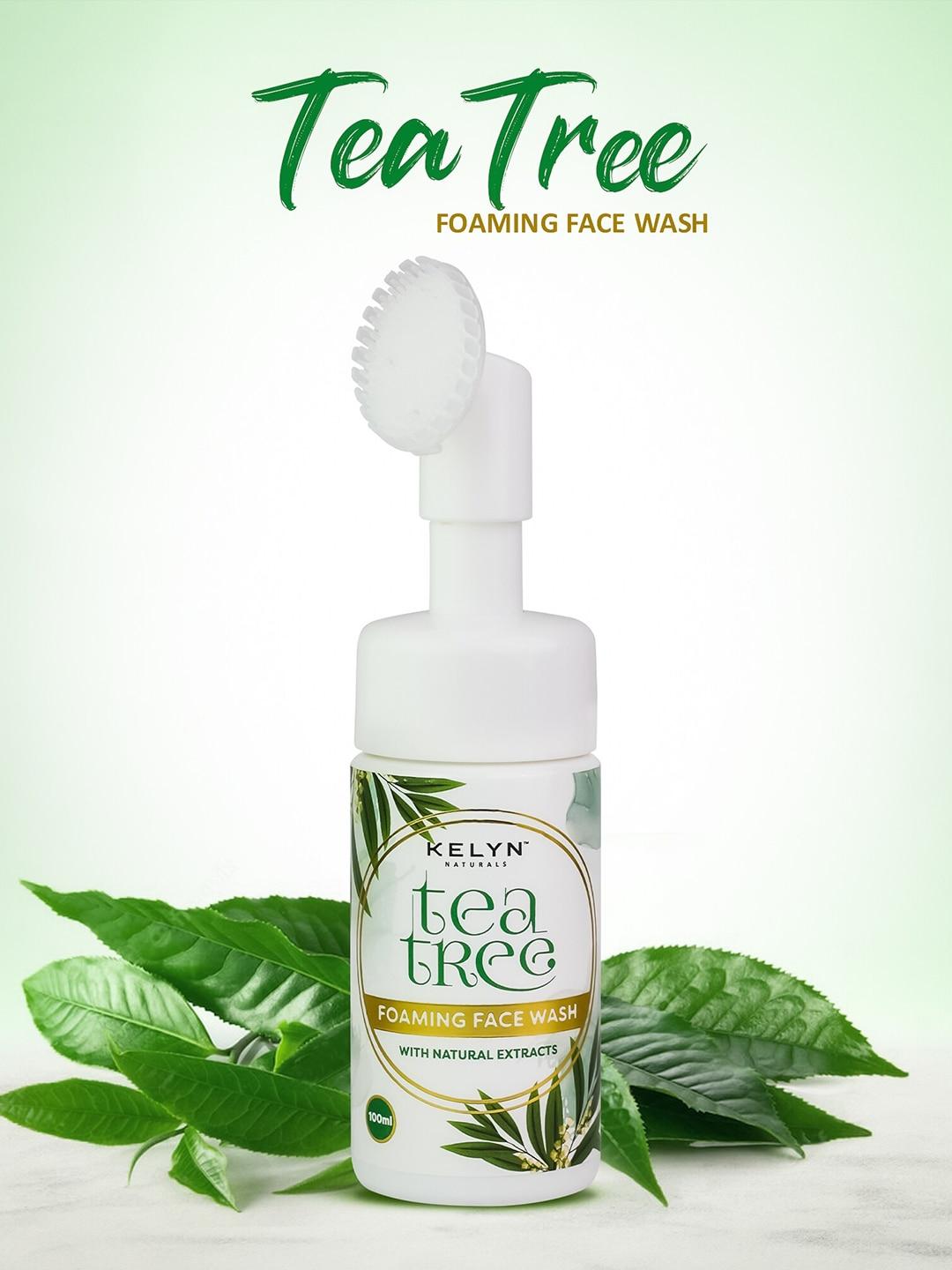 KELYN Set Of 2 Tea Tree Foaming Face Wash With Built-In Face Brush 100ml Each