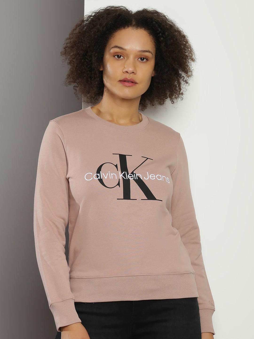 Calvin Klein Jeans Brand Logo Printed Round Neck Pure Cotton Sweatshirt
