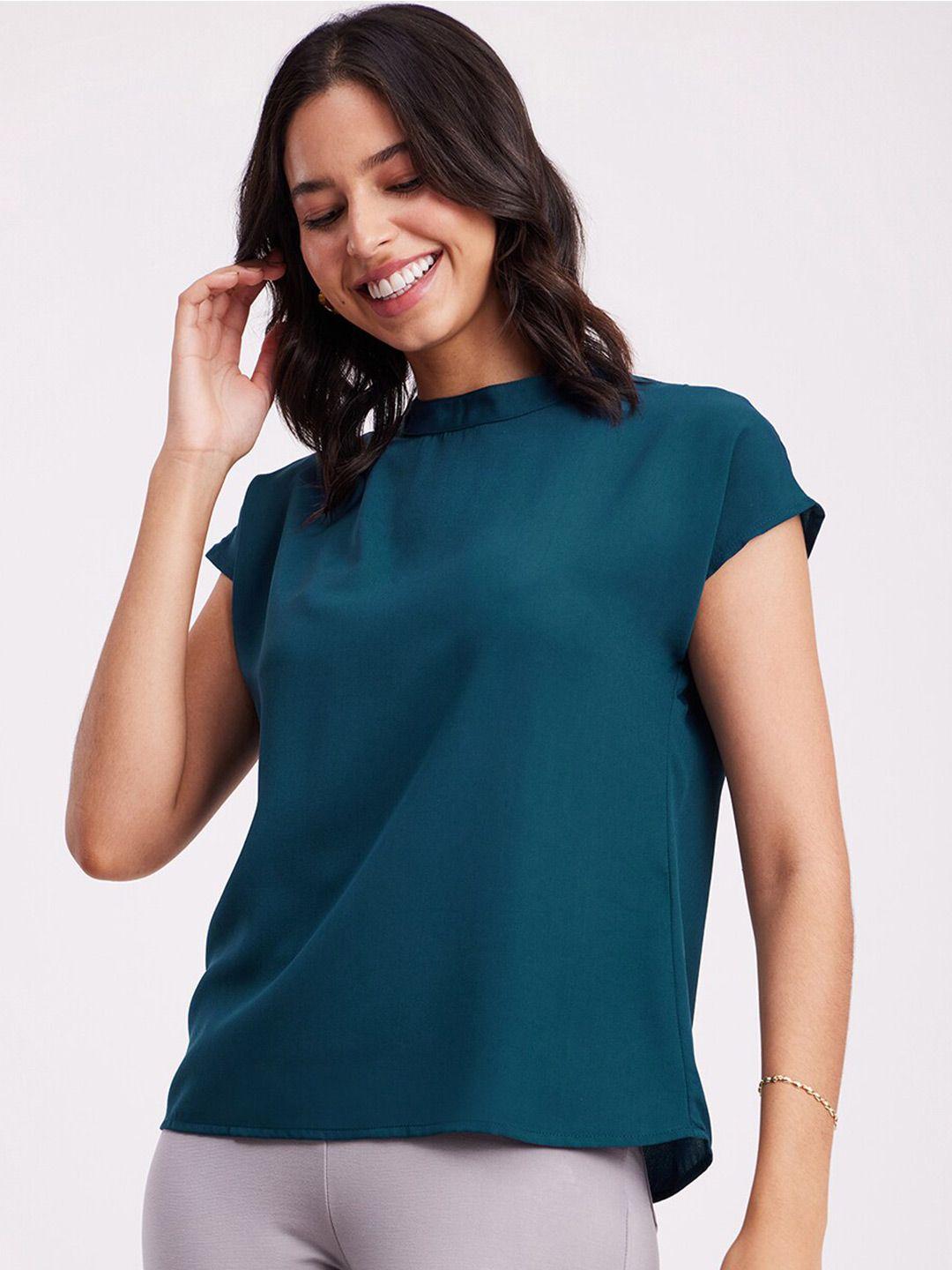 FableStreet High Neck Extended Sleeves Top