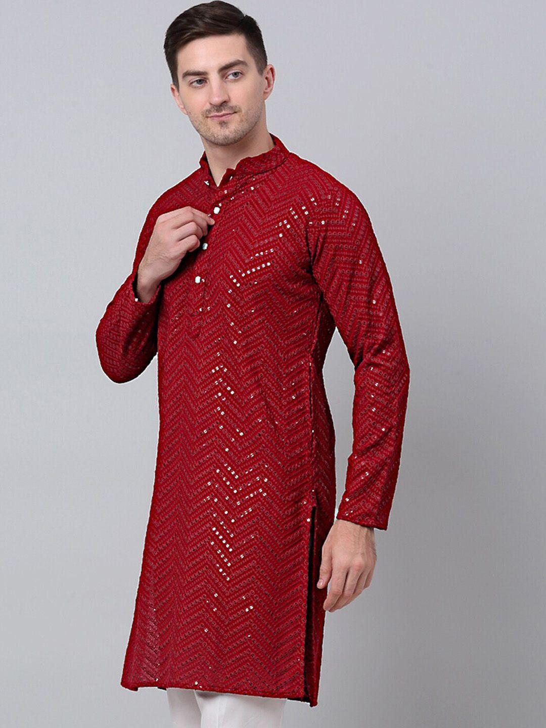 jompers-geometric-embroidered-sequinned-pure-cotton-straight-kurta
