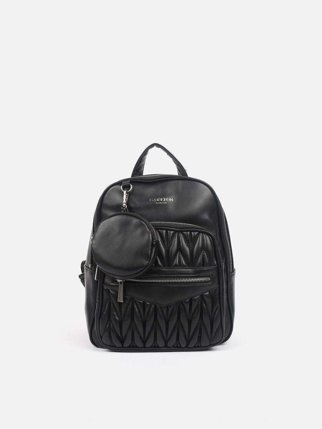 Carlton London Backpack with Quilted Details & Comes with Pouch