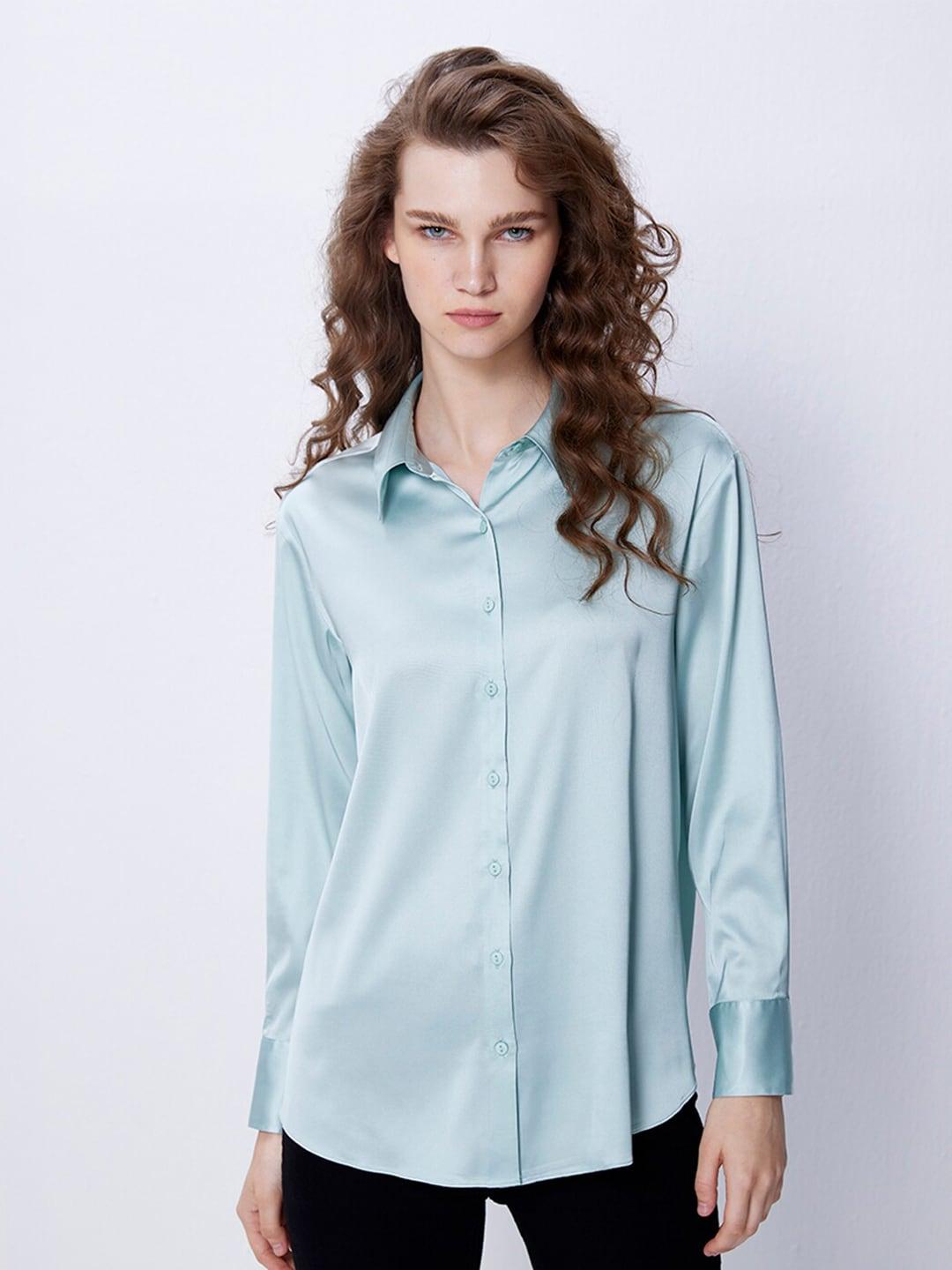 COVER STORY Opaque Satin Casual Shirt