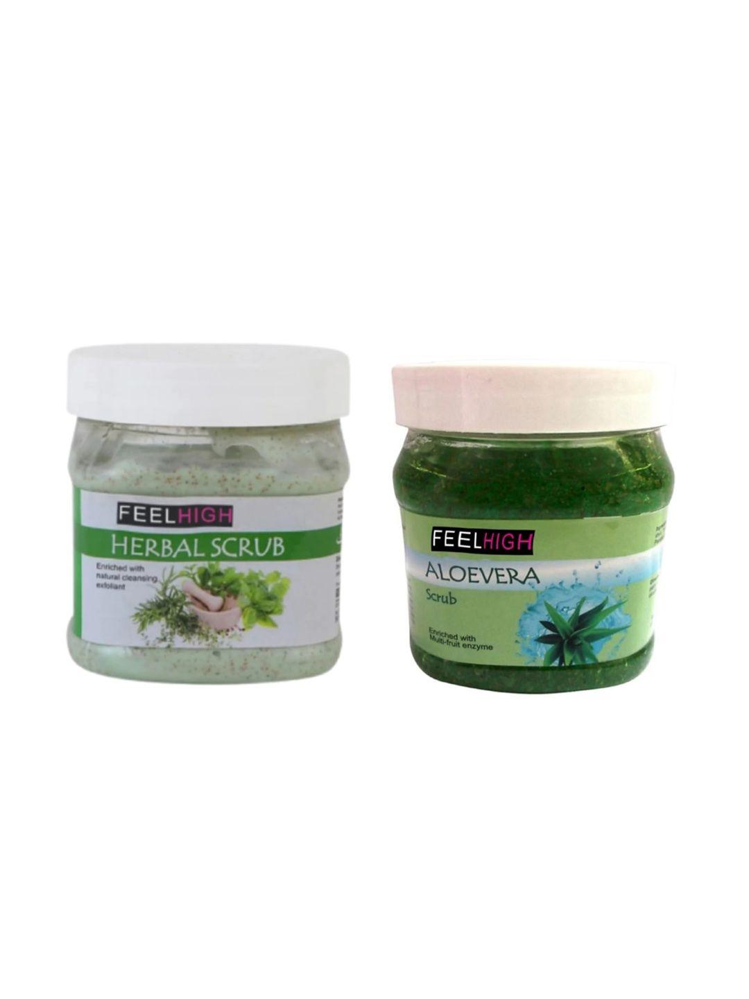 feelhigh-set-of-2-herbal-&-aloevera-face-scrubs---500-ml-each