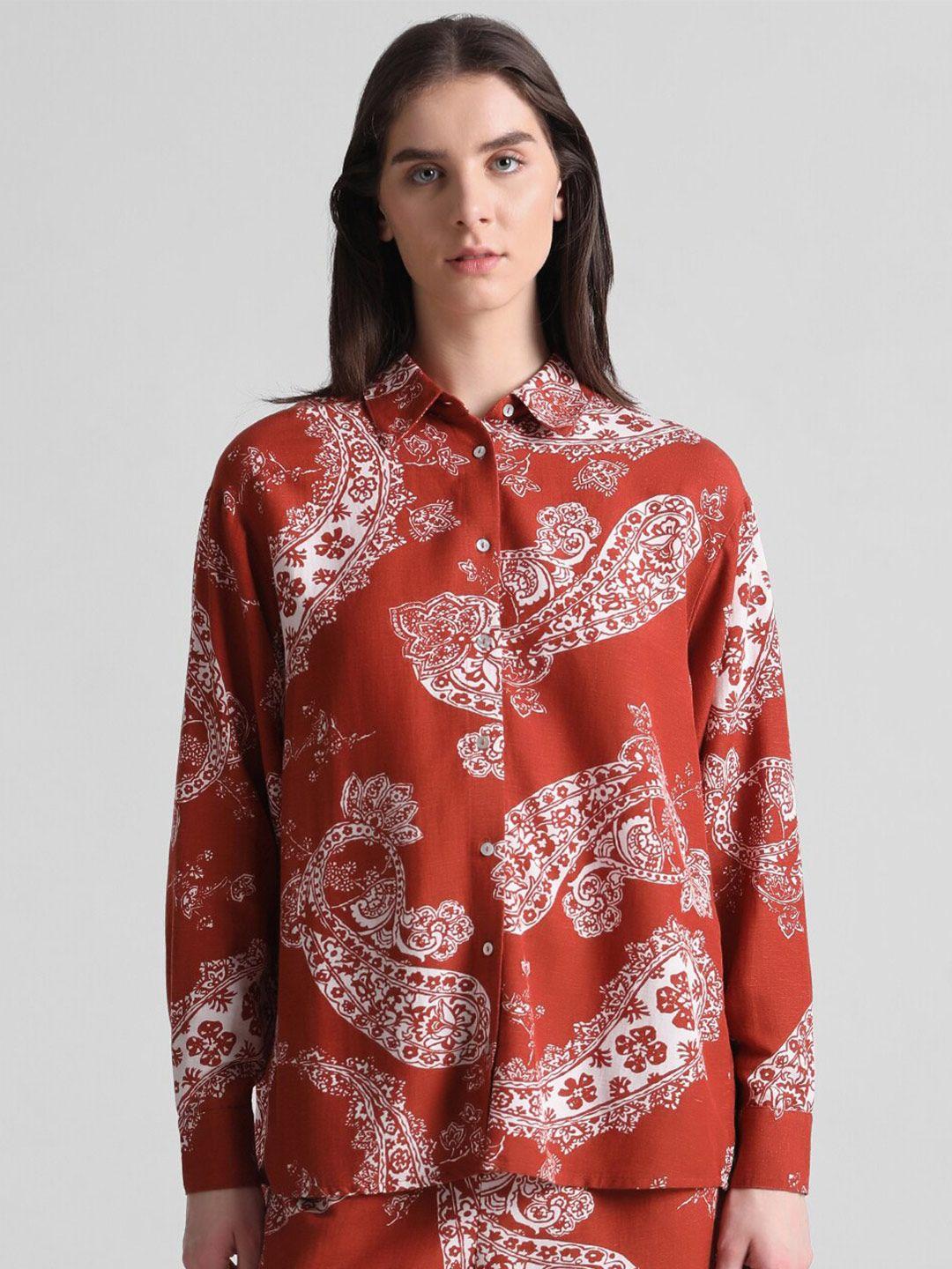 ONLY Onl slay ls Boxy Fit Ethnic Motifs Printed Casual Shirt