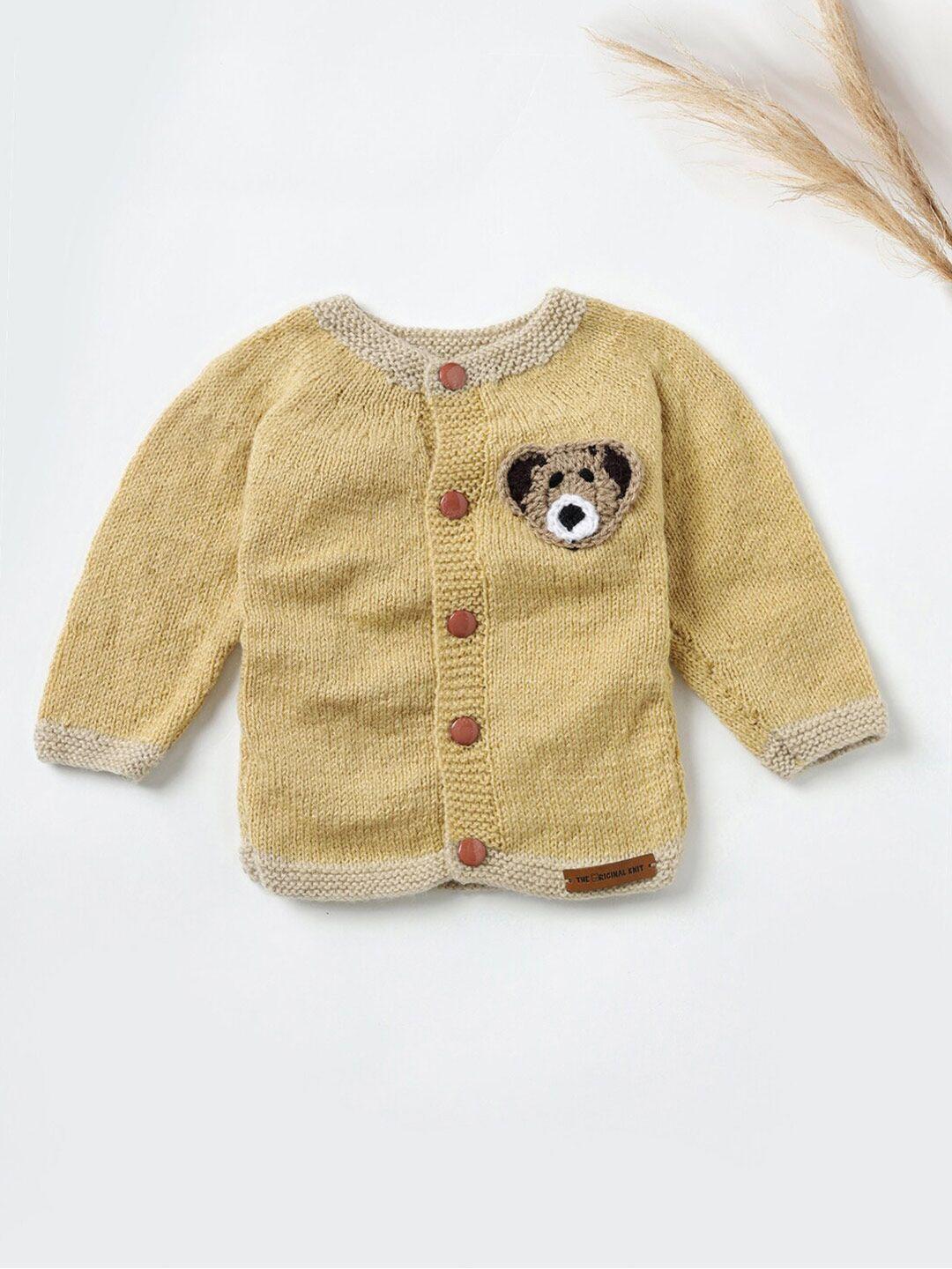 The Original Knit Infants Self Design Round Neck Button Detail Cardigan Sweaters