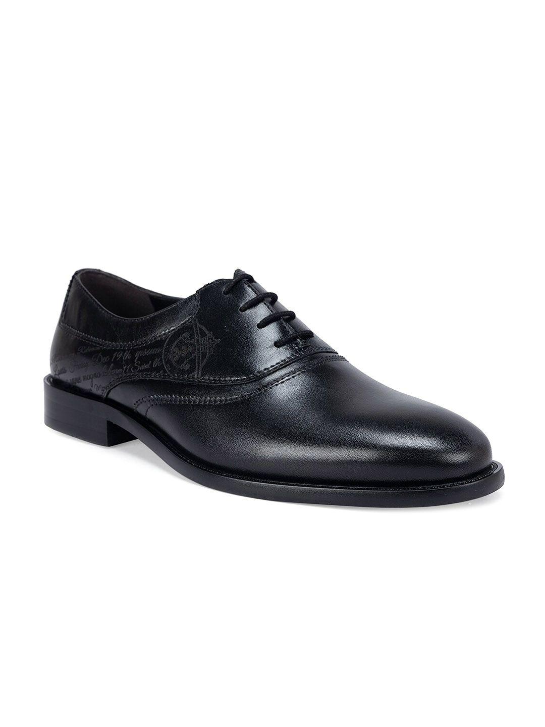 ROSSO BRUNELLO Men Textured Leather Formal Oxfords