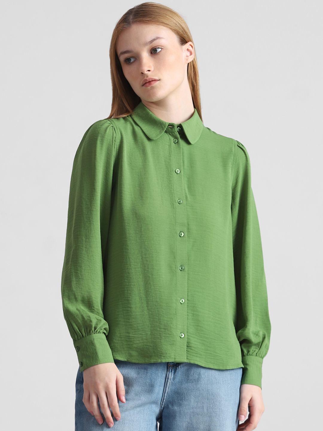 ONLY Women Green Opaque Casual Shirt