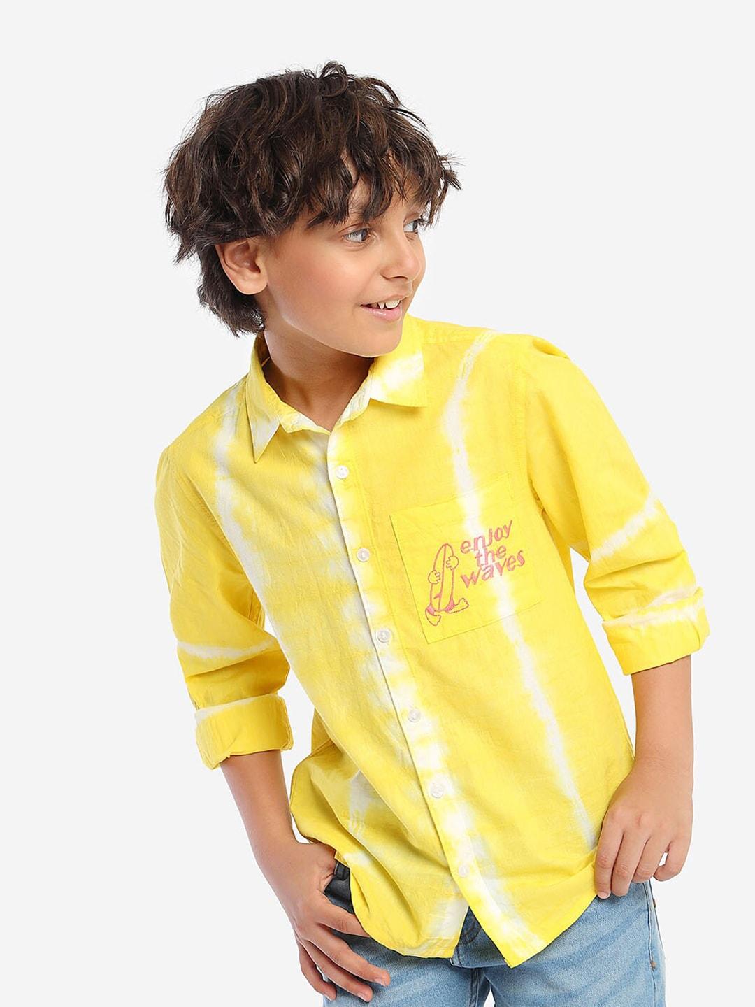 BONKIDS Boys Standard Abstract Printed Cotton Casual Shirt