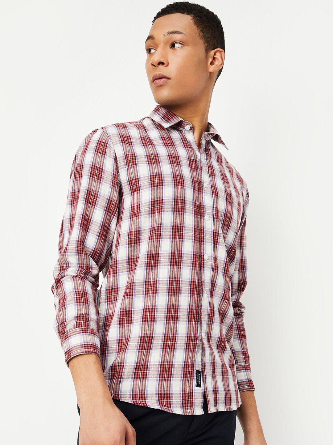 max-tartan-checked-pure-cotton-casual-shirt