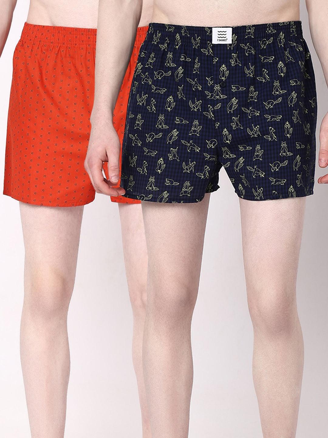 7Shores Pack Of 2 Printed Cotton Boxers BST-004