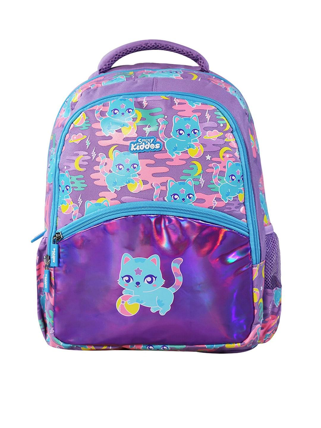 Smily Kiddos Unisex Kids Purple & White Graphic Backpack