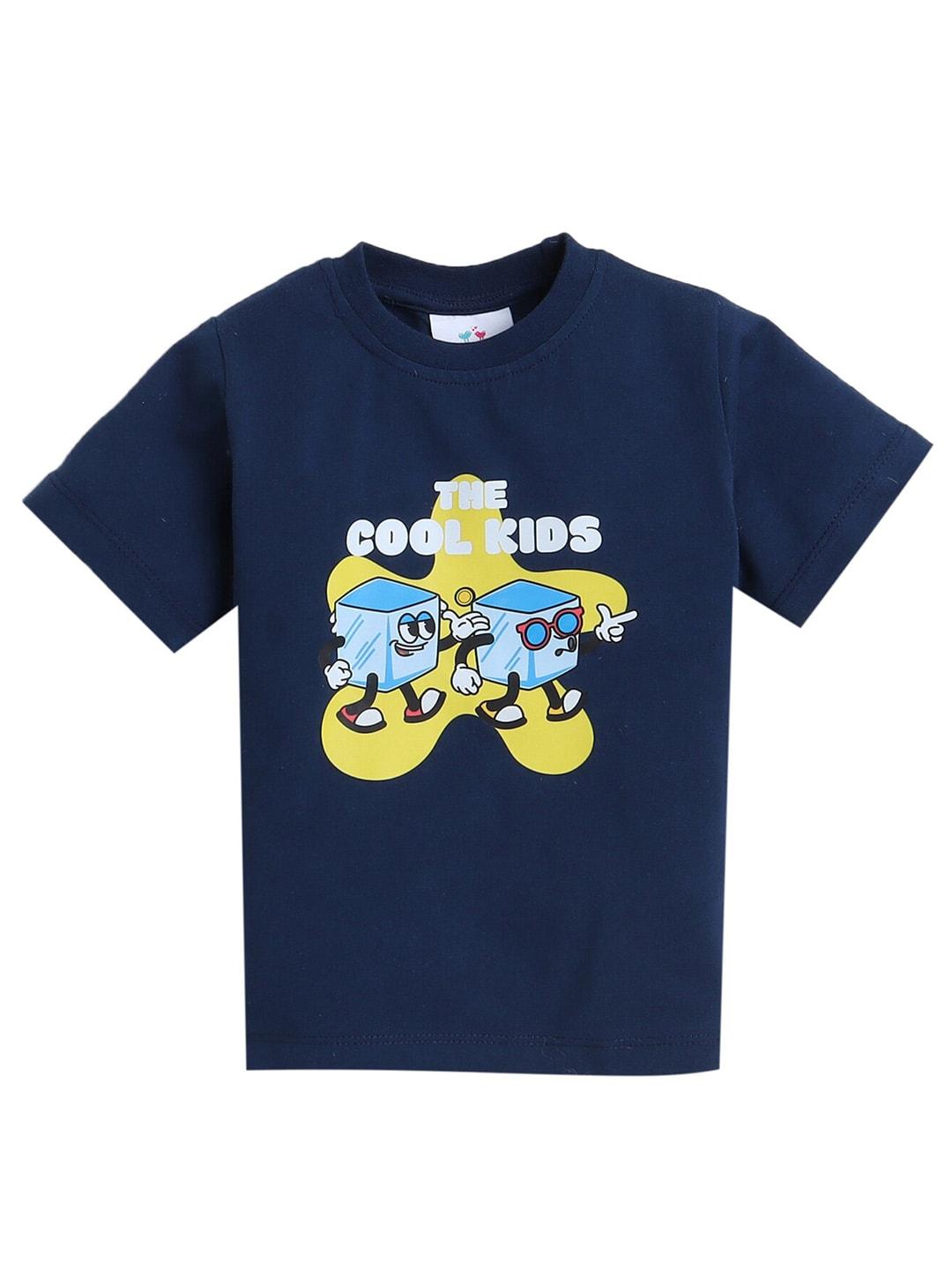 Knitting Doodles Boys Typography Printed Round Neck Regular Fit Cotton T-Shirt