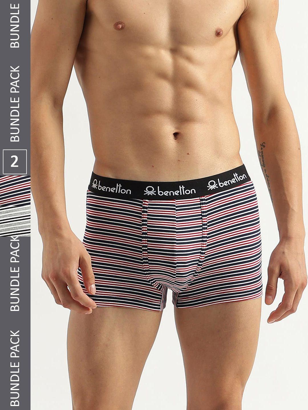 United Colors of Benetton Pack Of 2 Striped Trunks 23P3MENUC152I901S