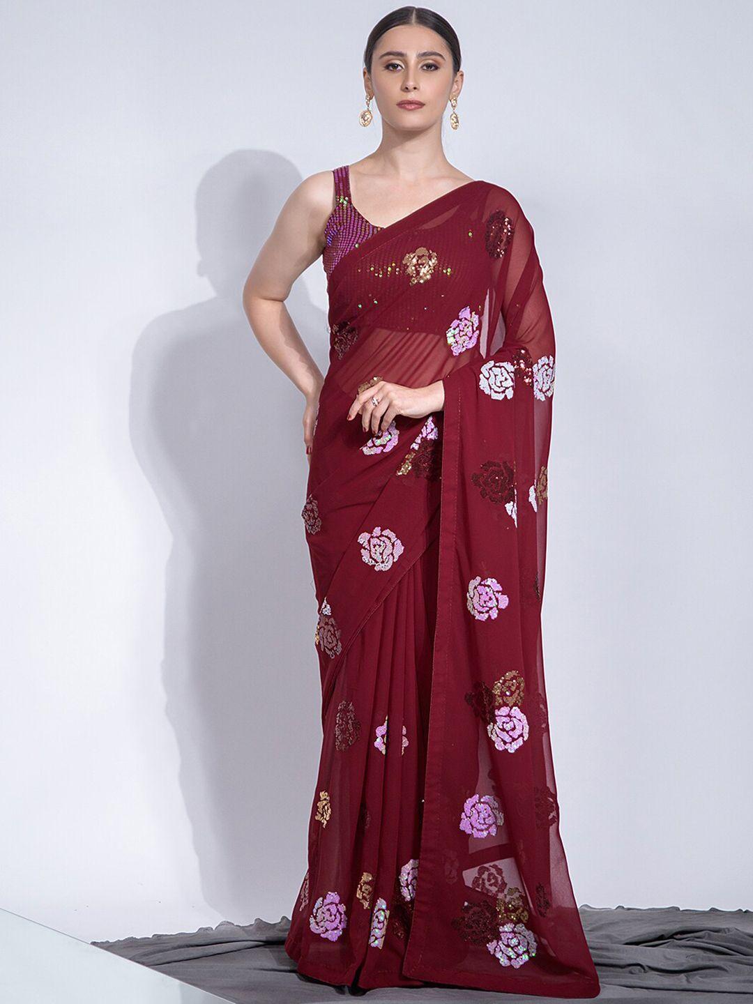 satrani-floral-embellished-sequinned-poly-georgette-saree