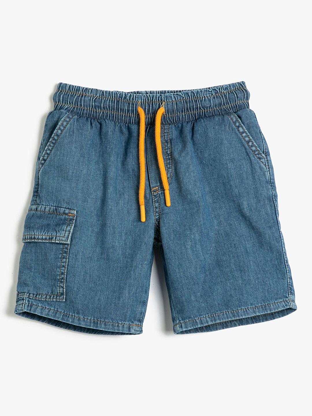 Koton Boys Mid Rise Cotton Denim Shorts