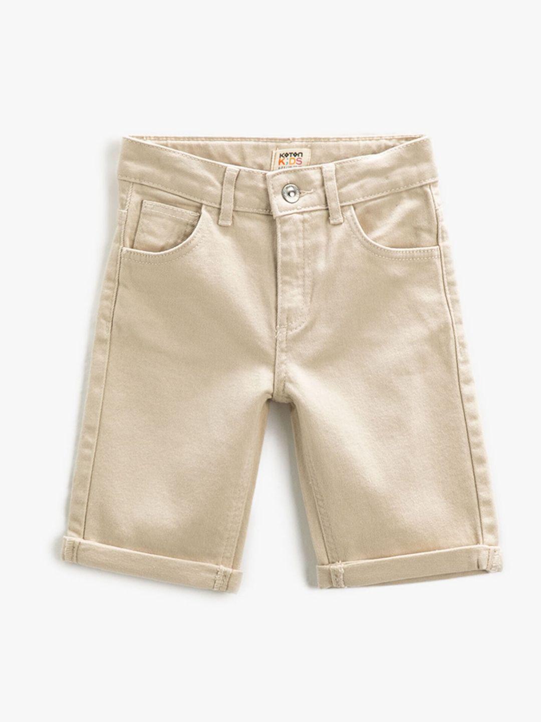 Koton Boys Solid Denim Shorts