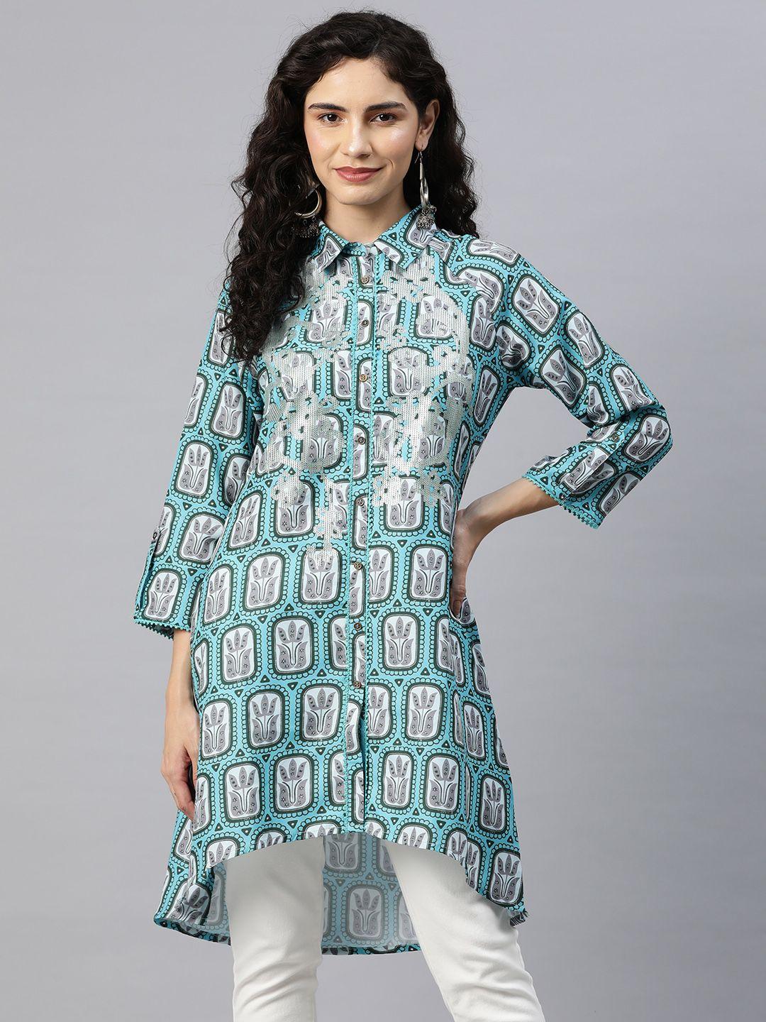 nayam-by-lakshita-shirt-collar-printed-ethnic-tunic
