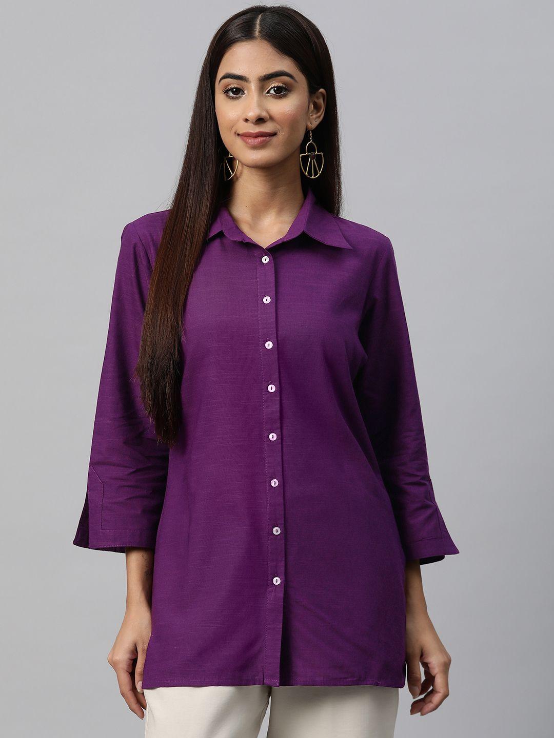 Nayam By Lakshita Opaque Longline Casual Shirt