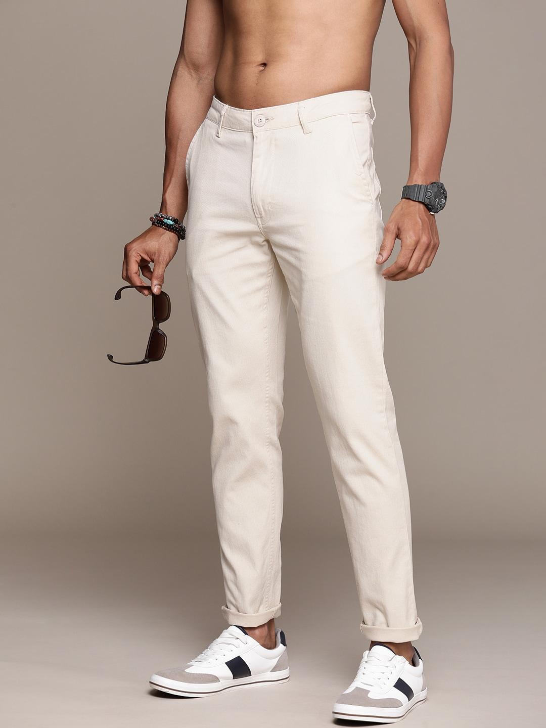 Roadster Men Solid Chinos Trousers