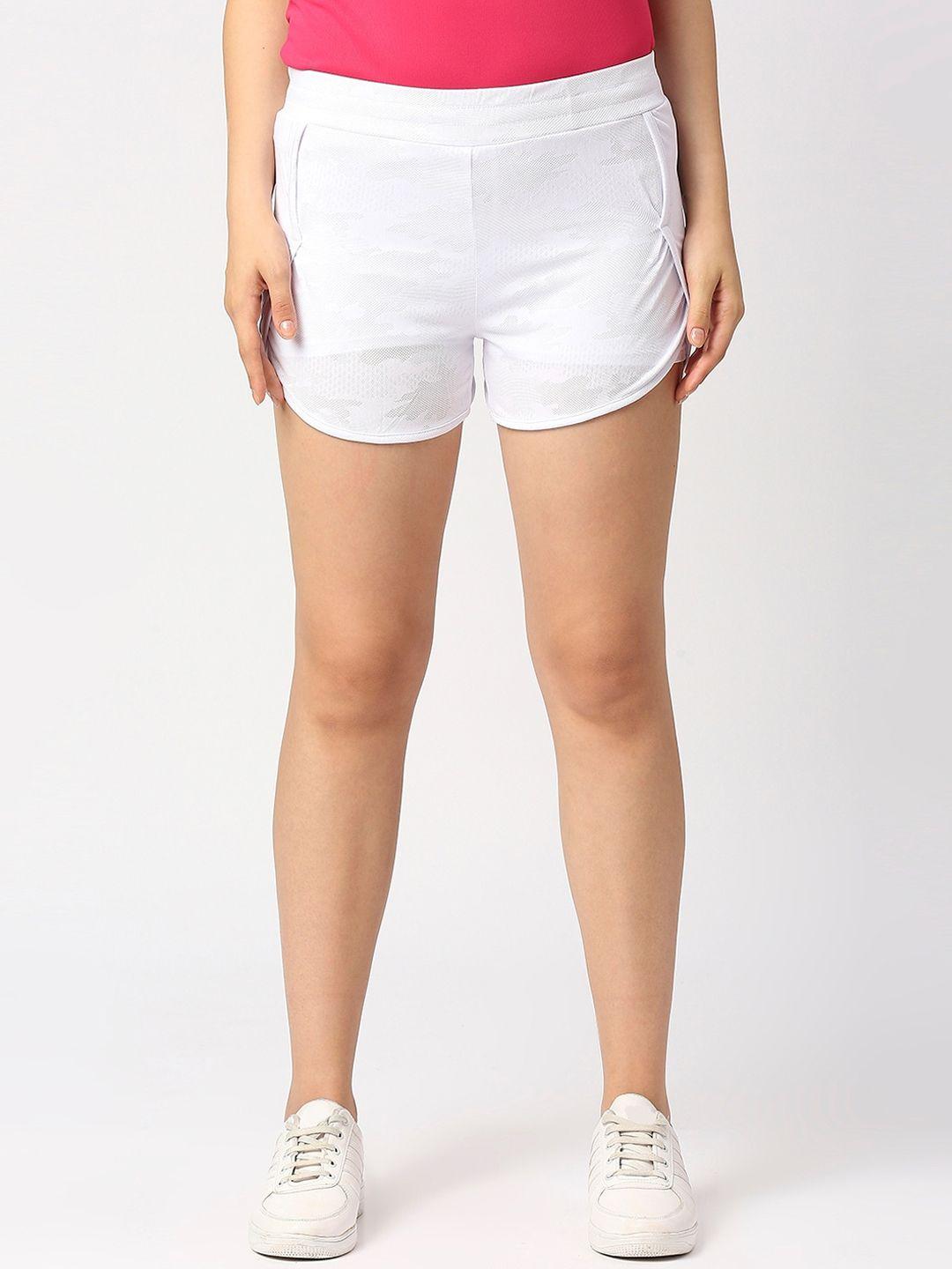Lovable Sport Women White Slim Fit Running Hot Pants Shorts