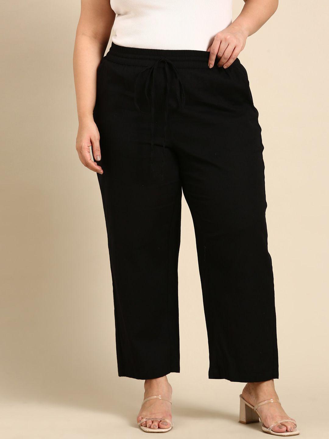the-pink-moon-women-plus-size-loose-fit-high-rise-cotton-linen-trousers