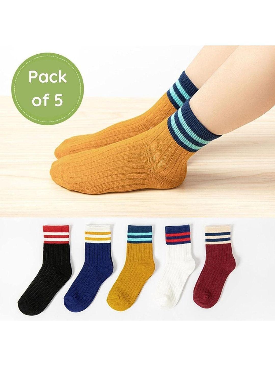 YOUSTYLO Kids Pack Of 5 Printed Ankle Socks
