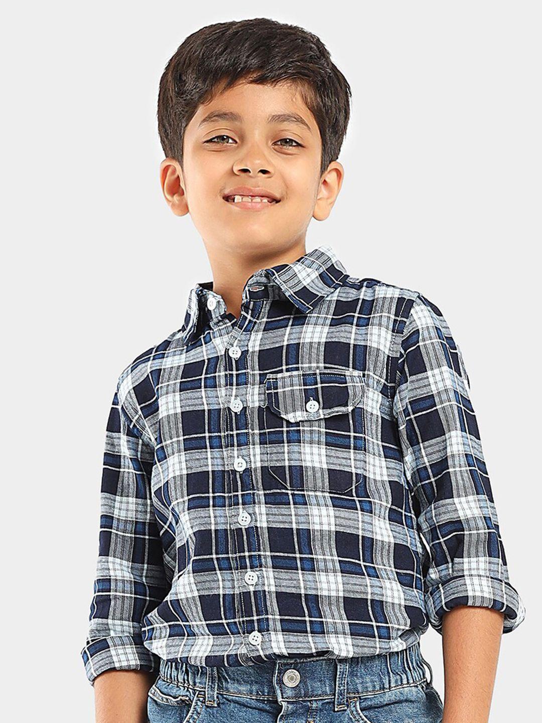 LilPicks Boys Multicoloured Smart Tartan Checks Opaque Checked Casual Shirt