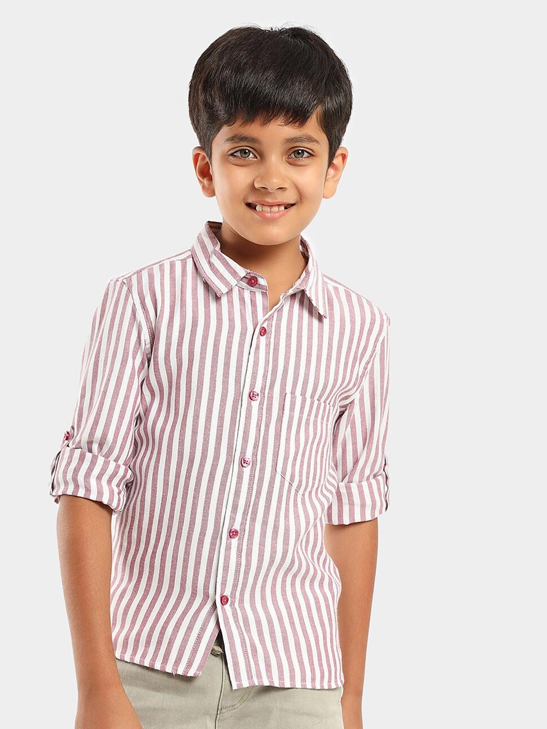 LilPicks Boys Multicoloured Smart Opaque Striped Casual Shirt
