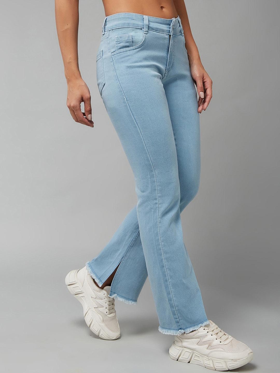DOLCE CRUDO Women Blue Bootcut High-Rise Jeans