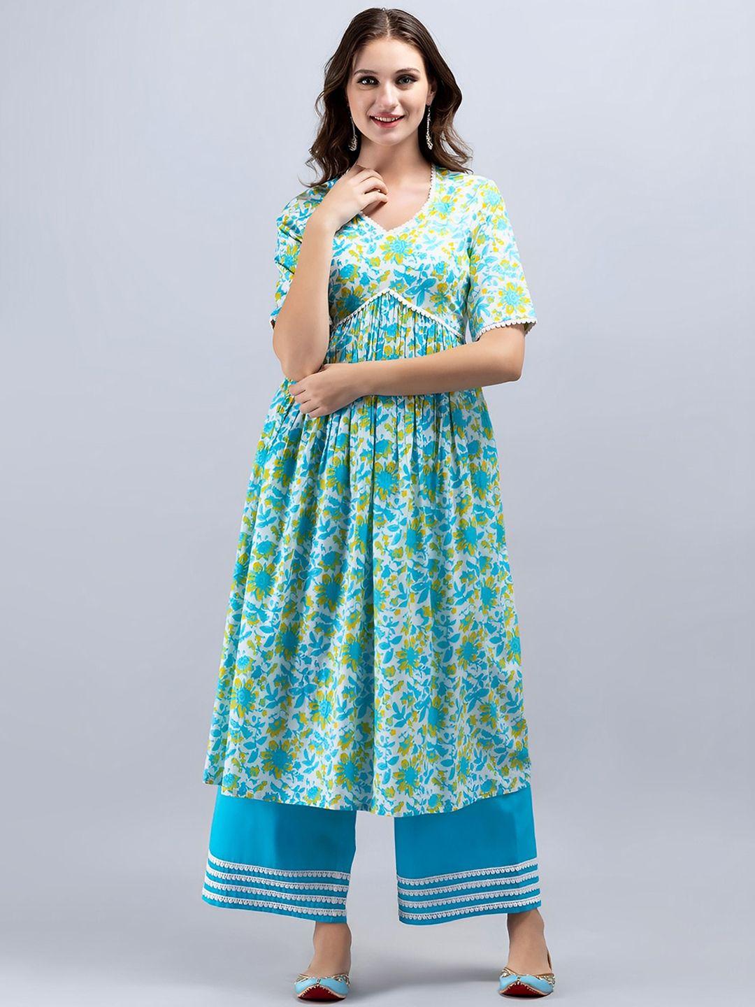 sak-jaipur-floral-printed-empire-pure-cotton-kurta-with-palazzos
