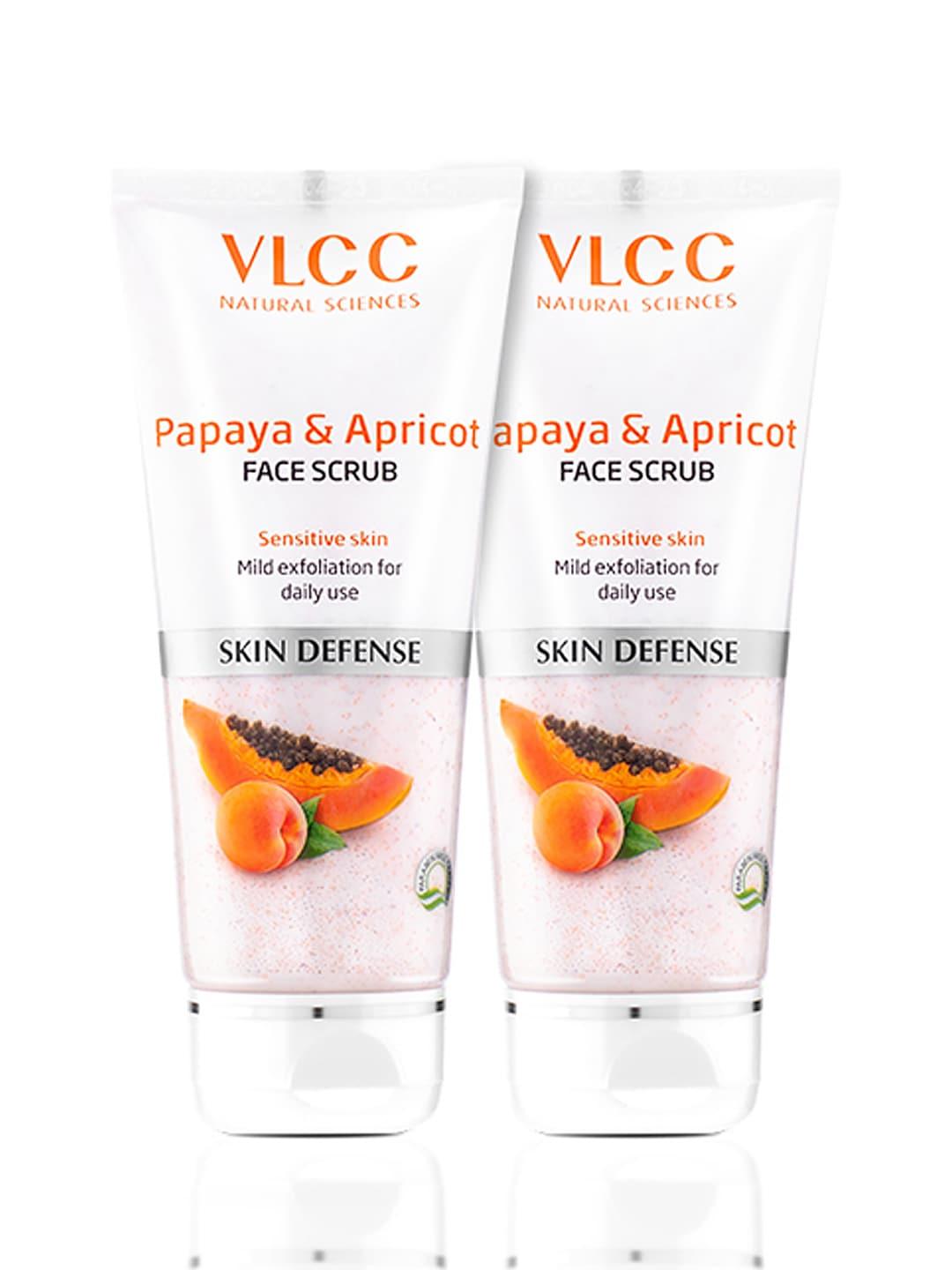 VLCC Set of 2 Skin Defense Papaya & Apricot Face Scrub For Sensitive Skin - 80g Each