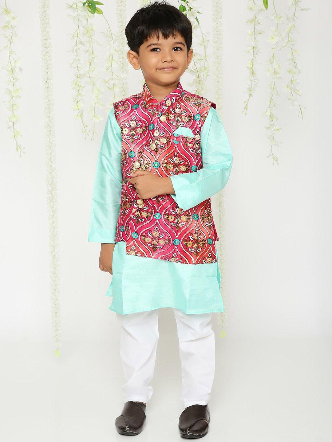 kid1-boys-floral-printed-mandarin-collar-kurta-with-pyjamas-&-nehru-jacket
