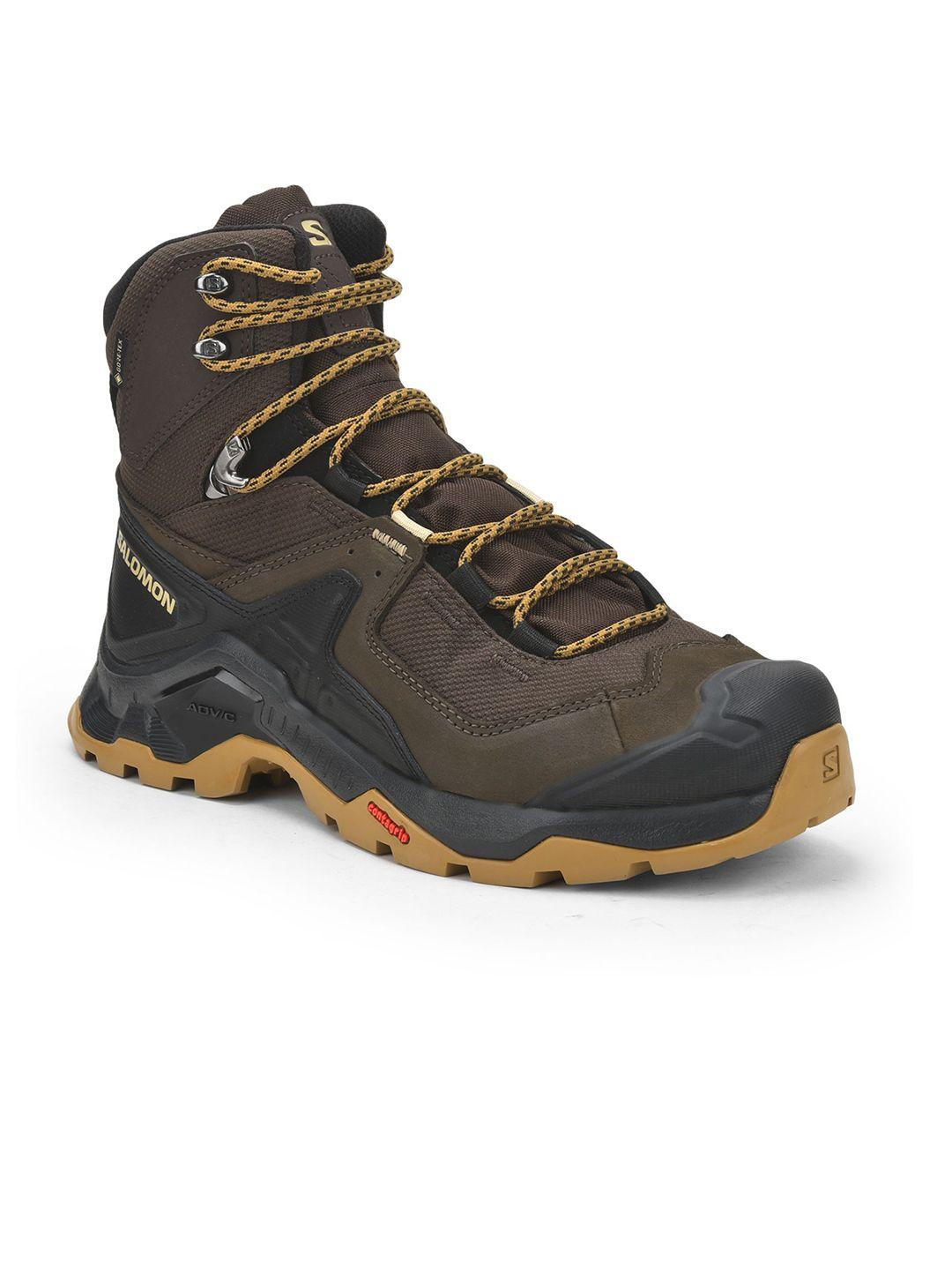 salomon-men-brown-leather-trekking-shoes