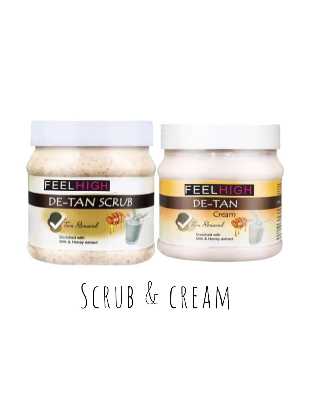FEELHIGH Set Of 2 De-Tan Face Cream & Scrub - 500 ml Each